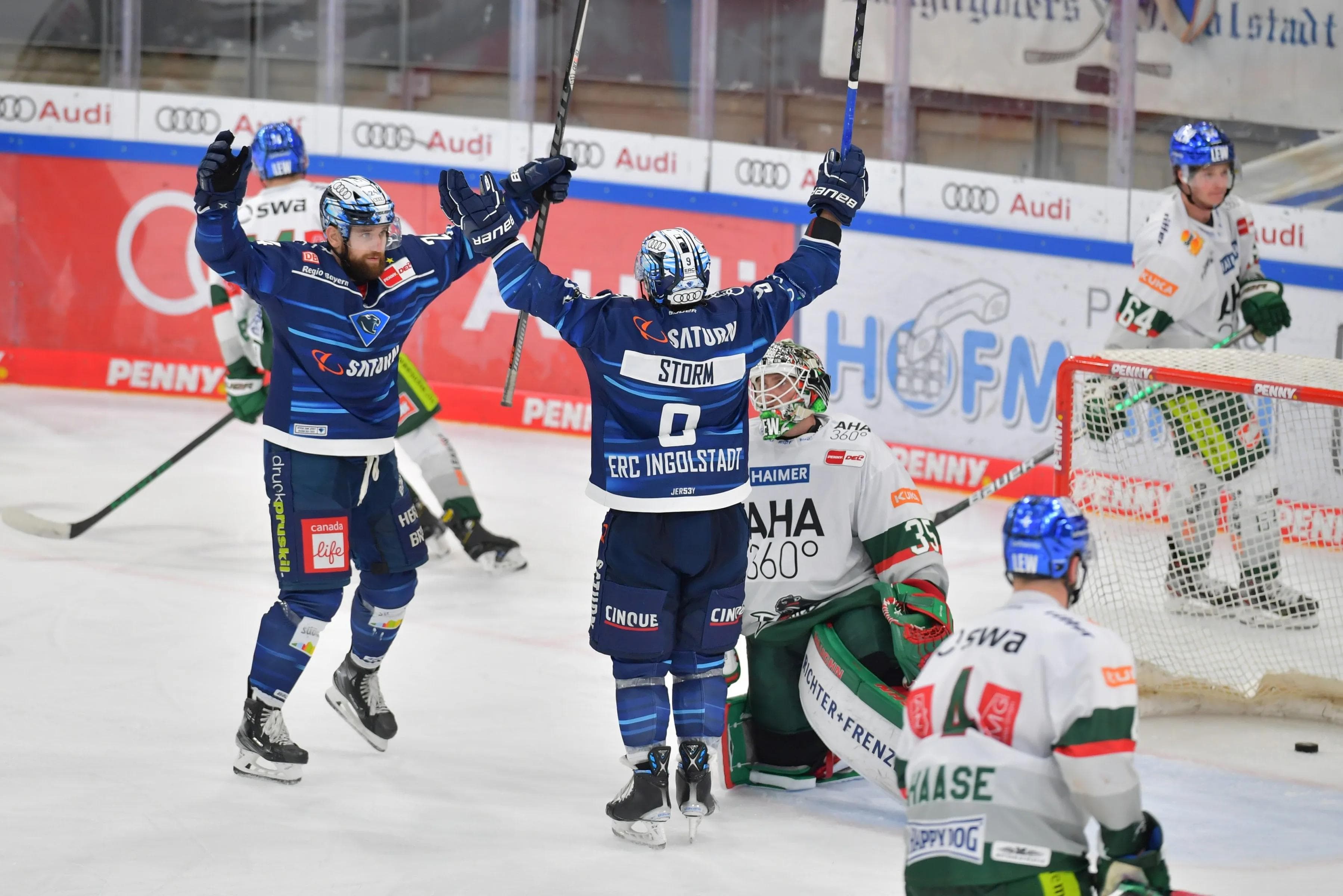Jubel im Panther-Lager. Nach einer couragierten Leistung landen sie den ersten Derbysieg der Saison.
Foto: Johannes Traub/JT-Presse.de