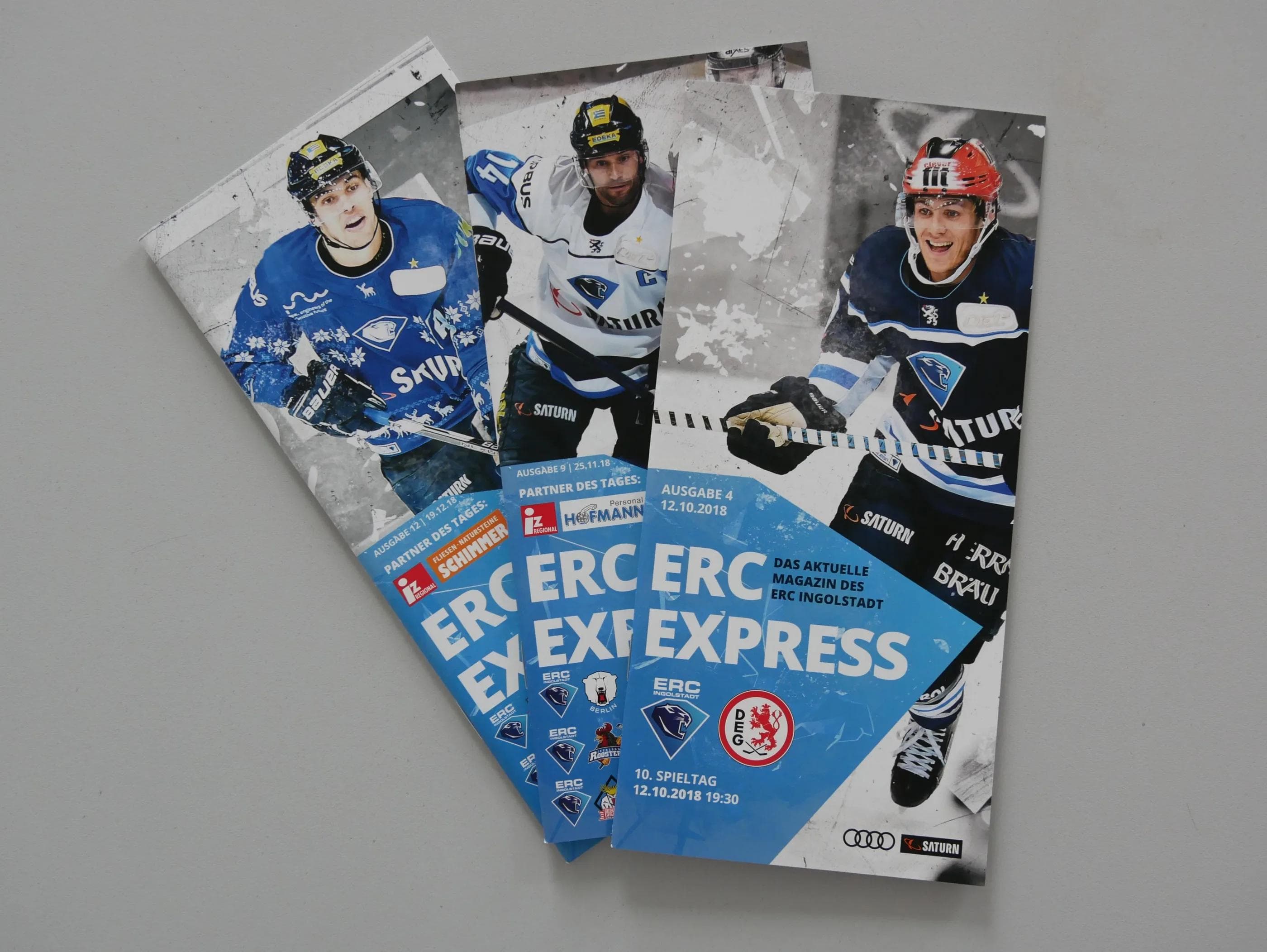 Sie führen das Interview mit einem Spieler für den ERC Express - als Zugabe gibt es außerdem ein Foto für das Titelbild...