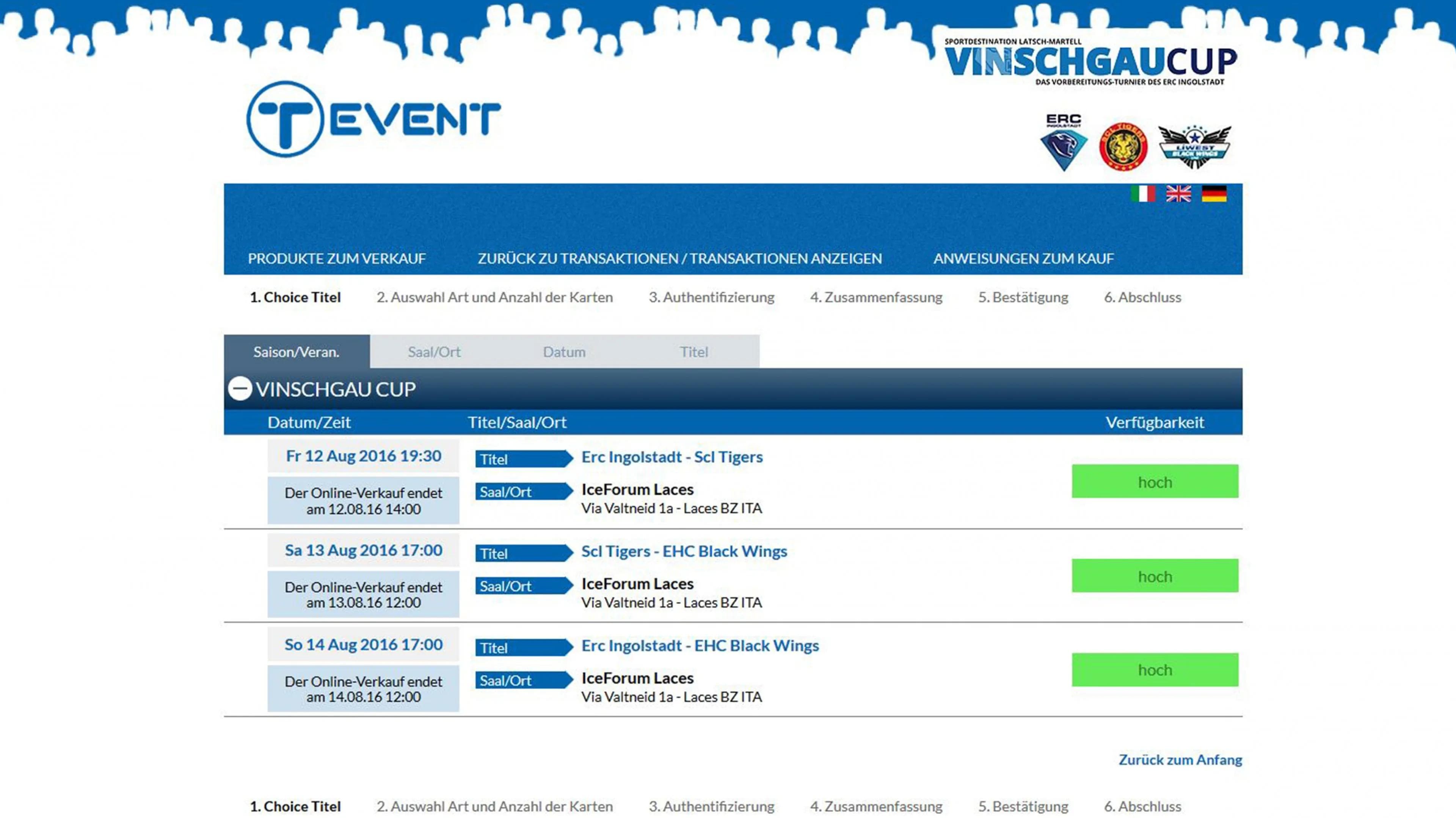 Die Tickets für den Vinschgau Cup sind nun in einigen wenigen Schritten buchbar.