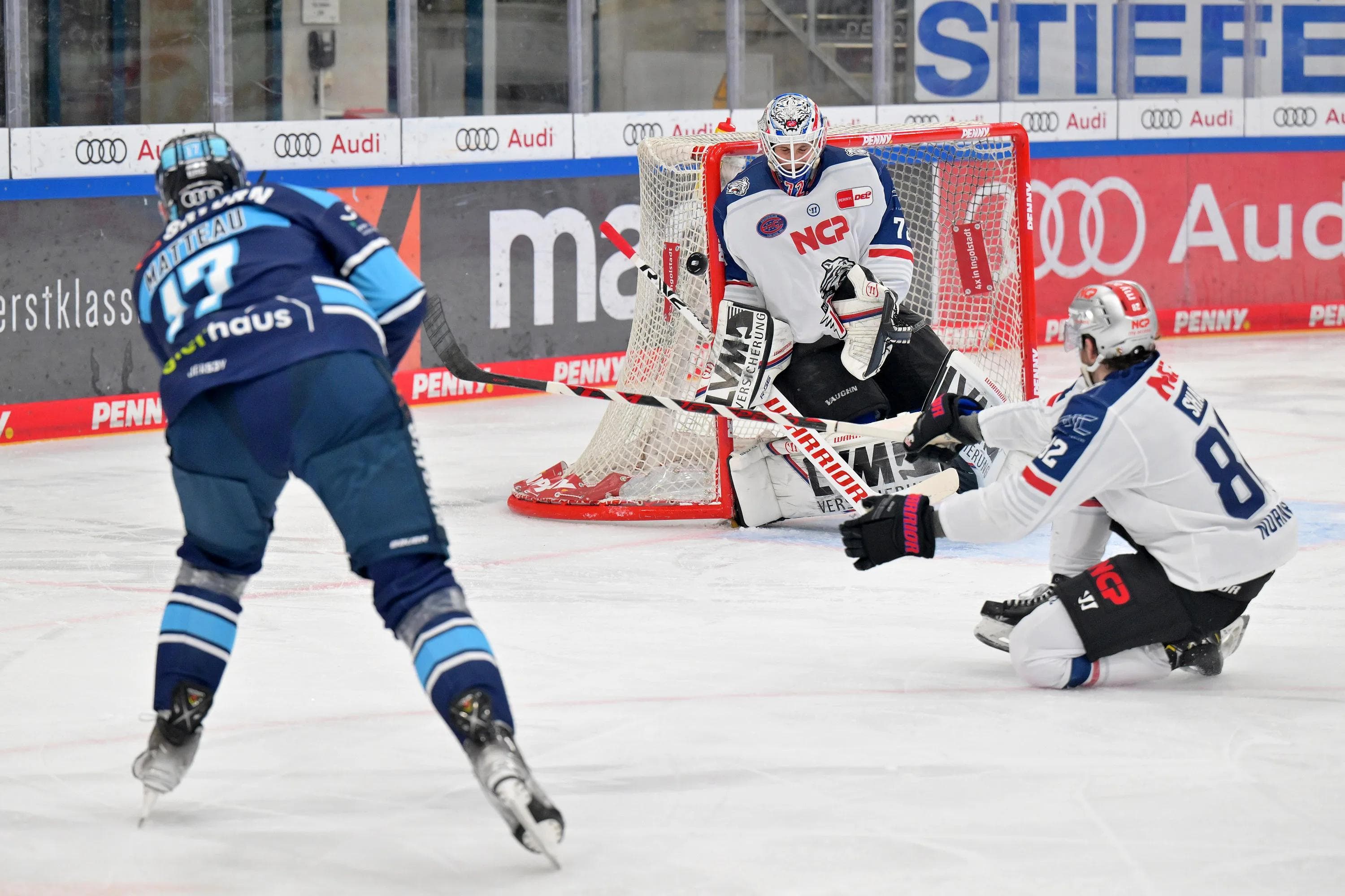 Stefan Matteau und die Panther nehmen es morgen mit den Nürnberg Ice Tigers auf.
Foto: Johannes Traub/JT-Presse.de