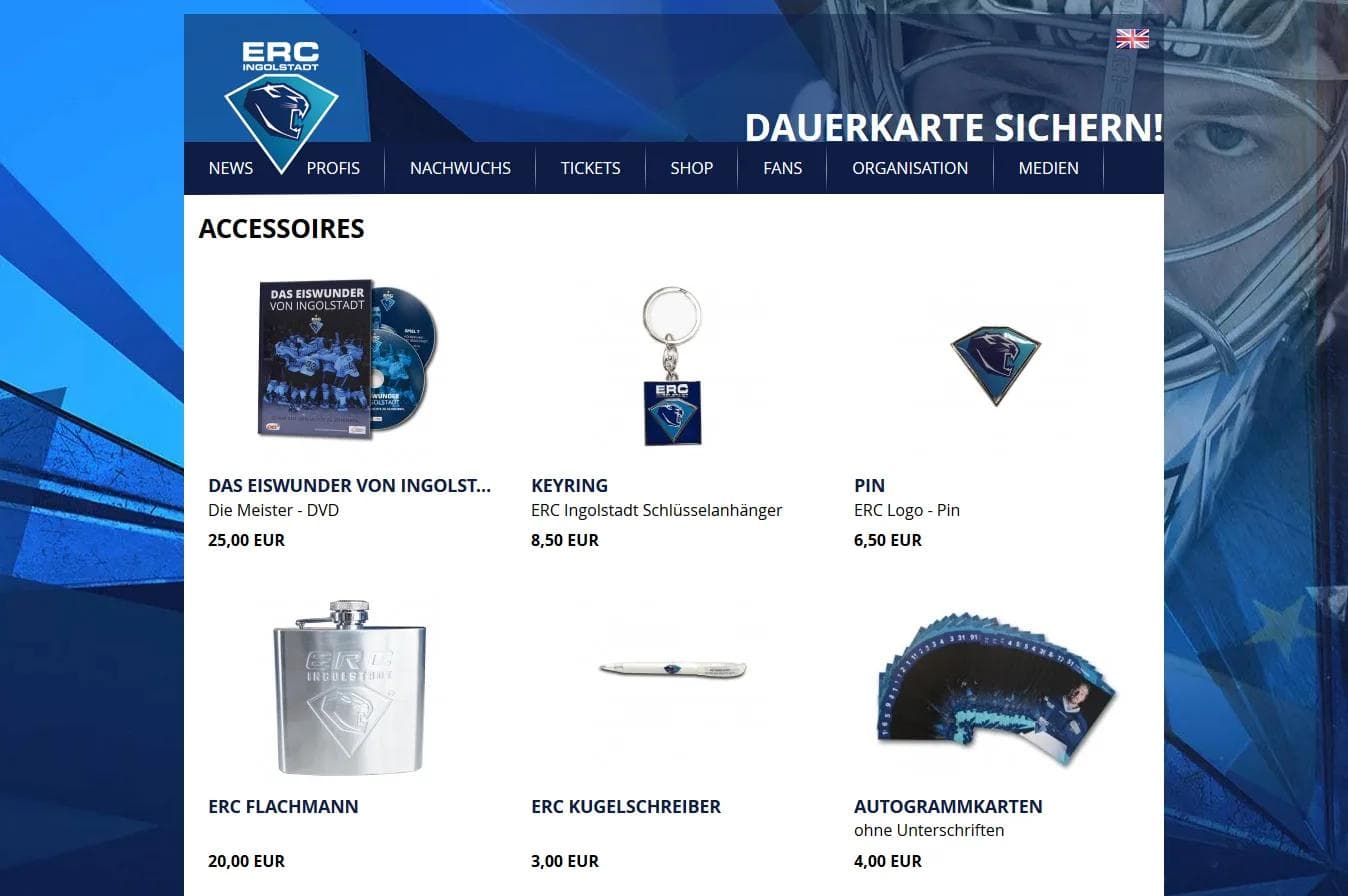 Verlockende Angebote erhalten Sie unter www.erc-ingolstadt.de/shop
