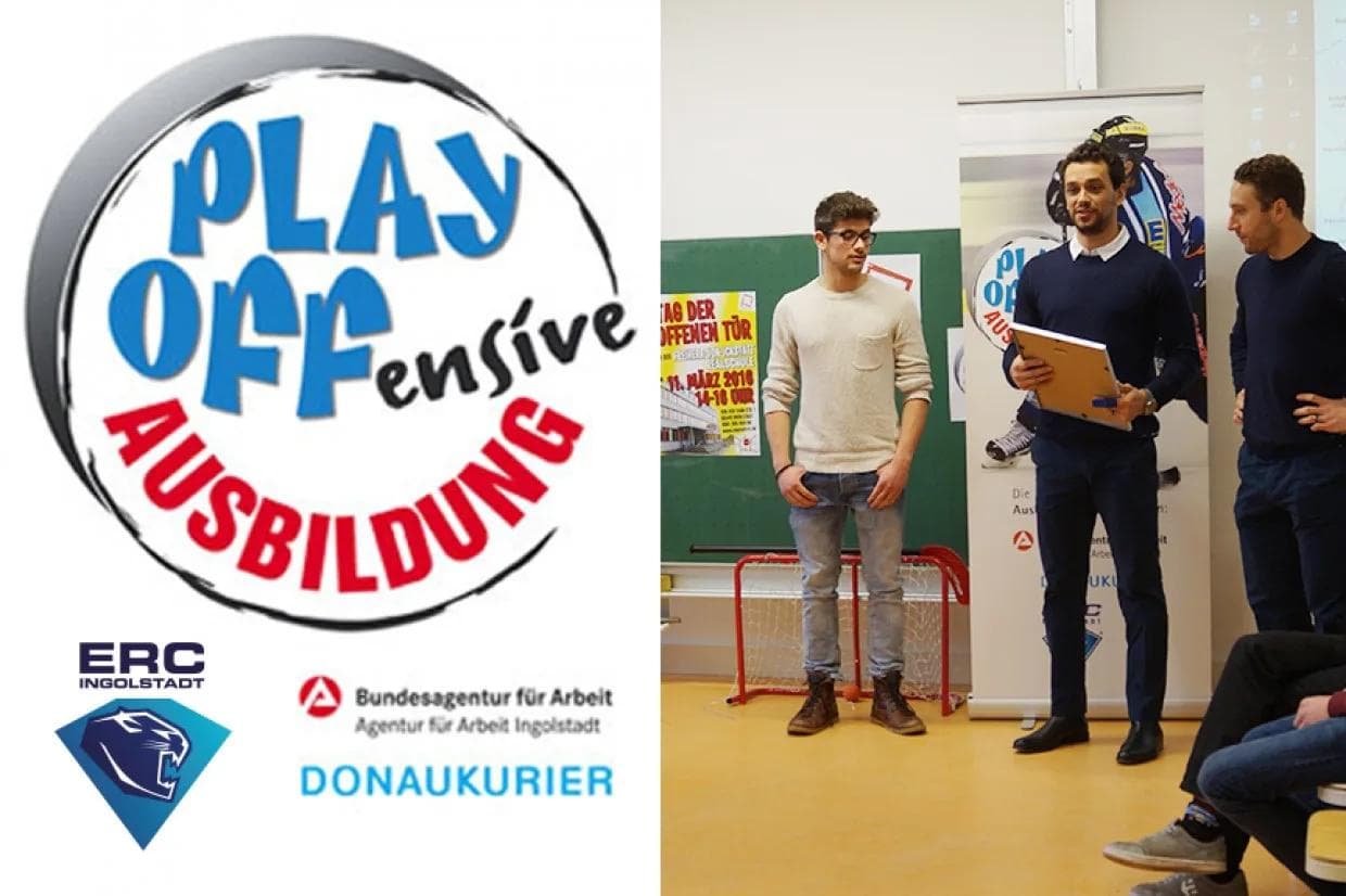 Die Freiherr-von-Ickstatt-Realschule besuchten die Panther-Spieler Brian Salcido und Brandon McMillan. Fotos: Wanninger