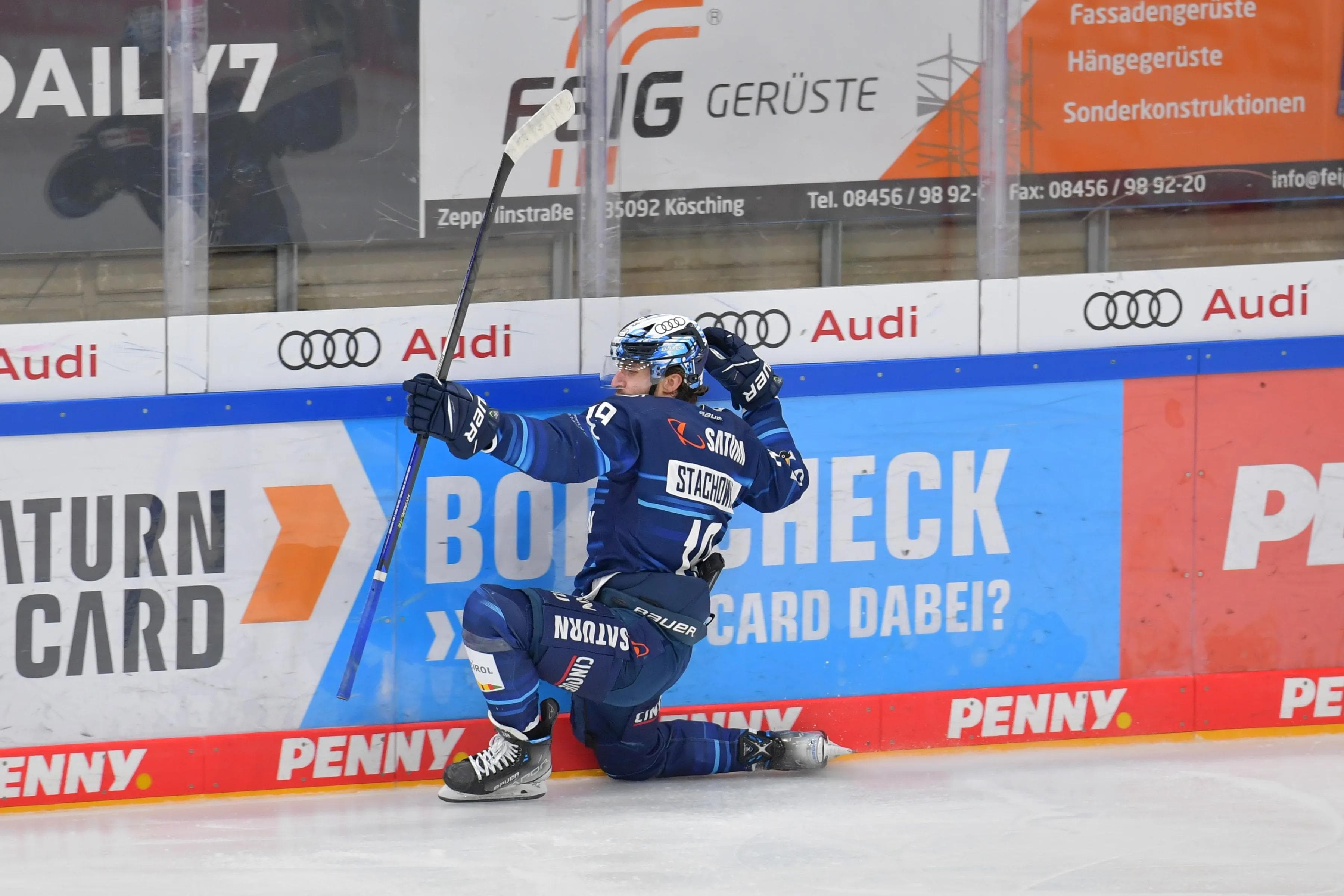 Wojciech Stachowiak bejubelt seinen vorentscheidende Treffer zum 5:2.
Foto: Johannes Traub/JT-Presse.de