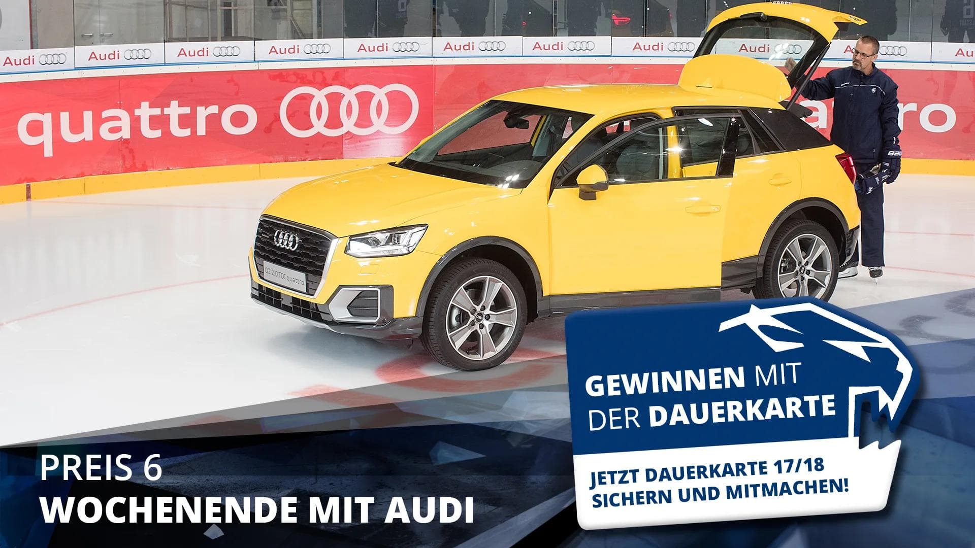 Mit dem Audi Q2 fährt es sich besonders angenehm, auch zu einem Auswärtsspiel des ERC.