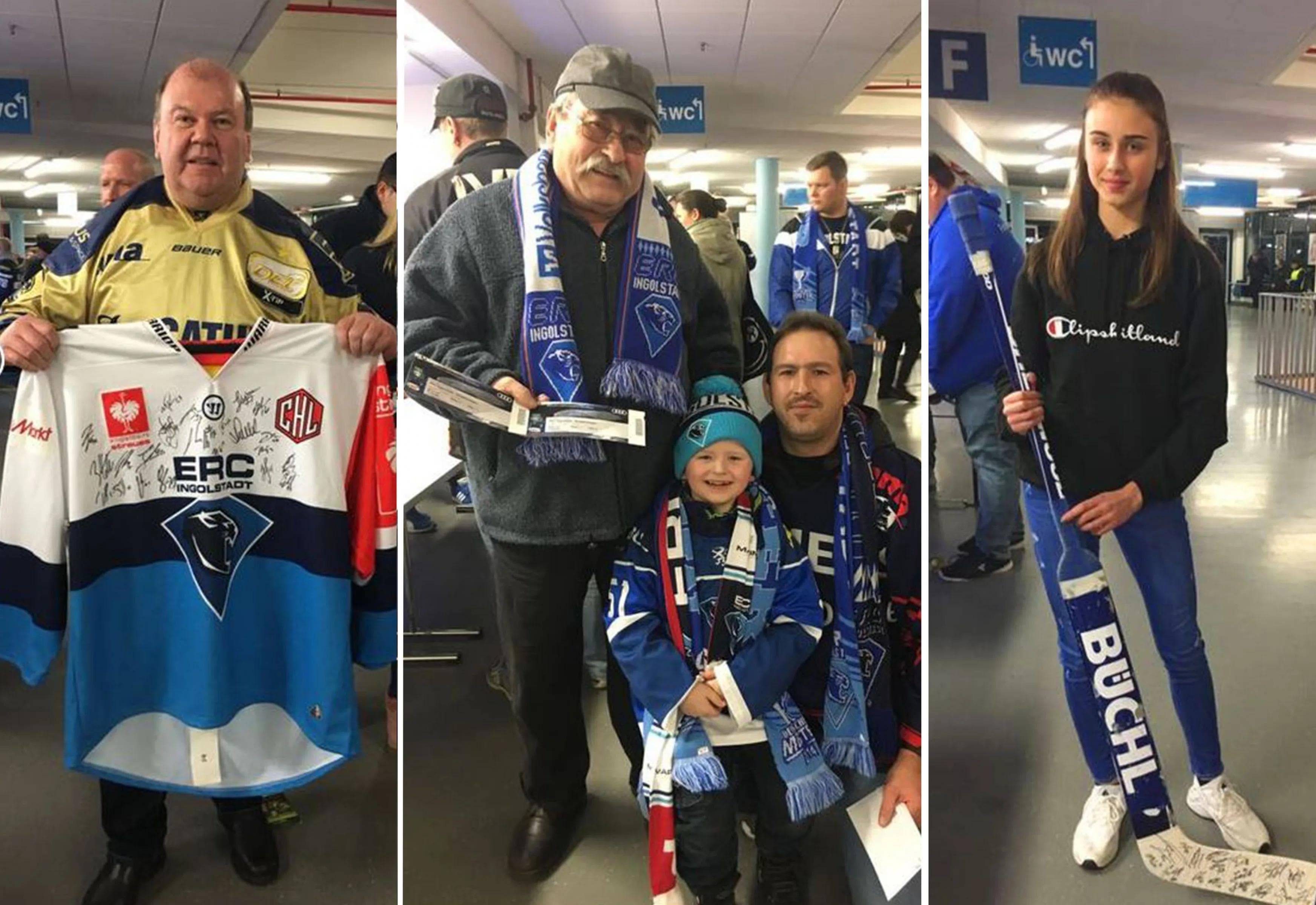 Drei der glücklichen Vorjahresgewinner der Weihnachtstombola des Fördervereins Jungpanther. Fotos: ERCI Förderverein Jungpanther e.V.