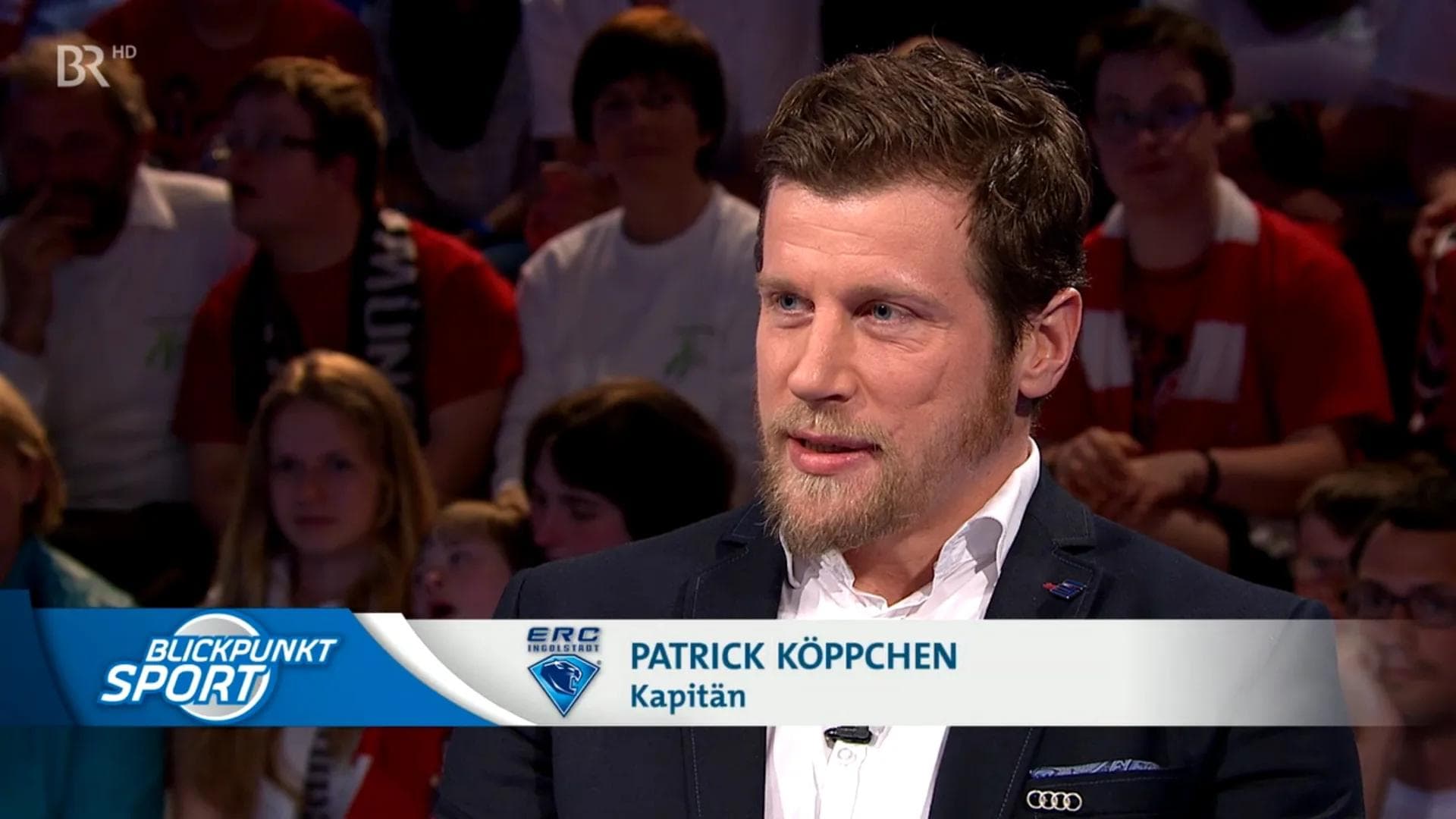 Patrick Köppchen war in Blickpunkt Sport zu Gast und sprach zusammen mit FCI-Trainer Ralph Hasenhüttl über die Sportstadt Ingolstadt. Foto: Screenshot BR