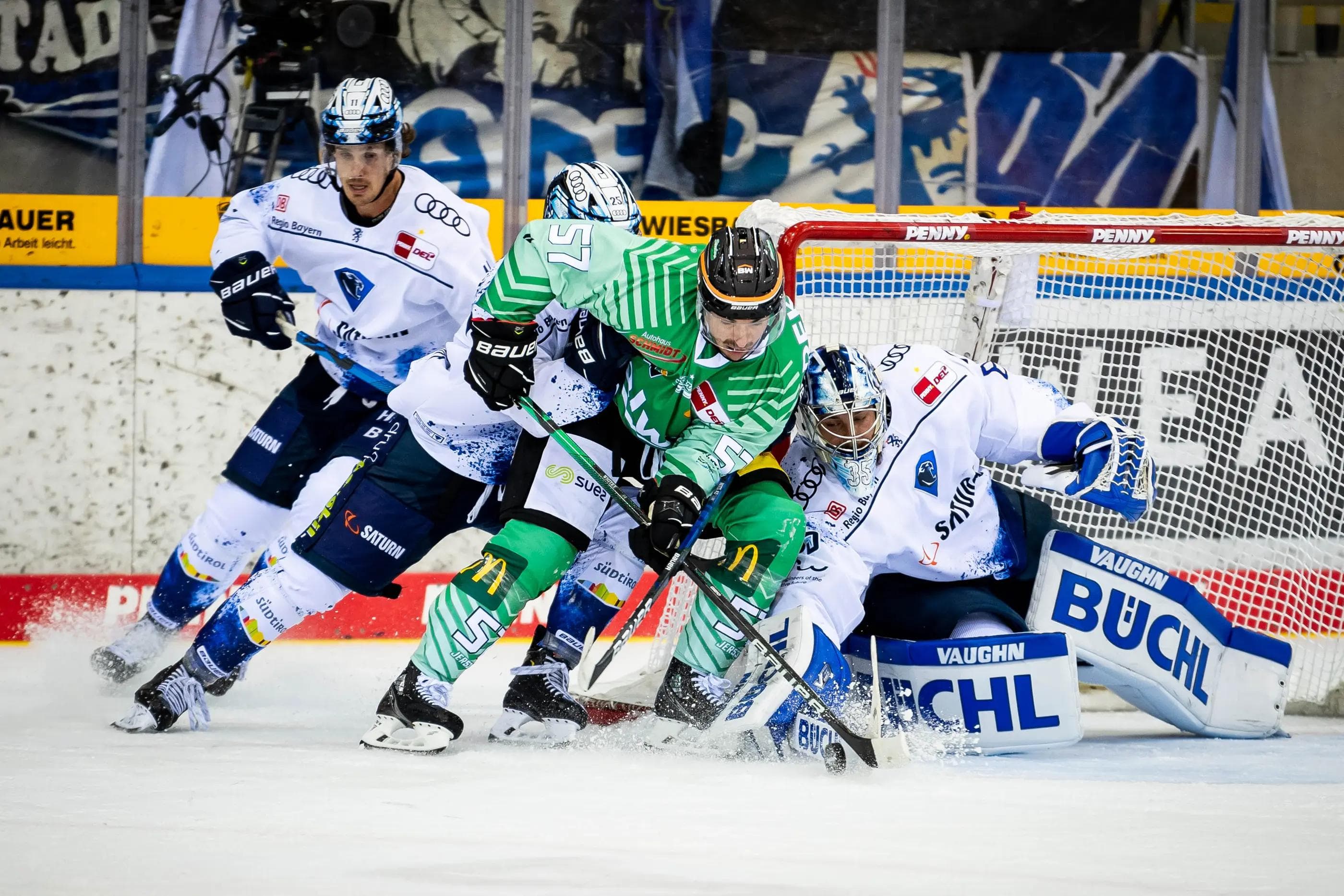 Die Panther um Goalie Kevin Reich verloren das Auftaktspiel der Saison.
Foto: DEL-Fotosharing