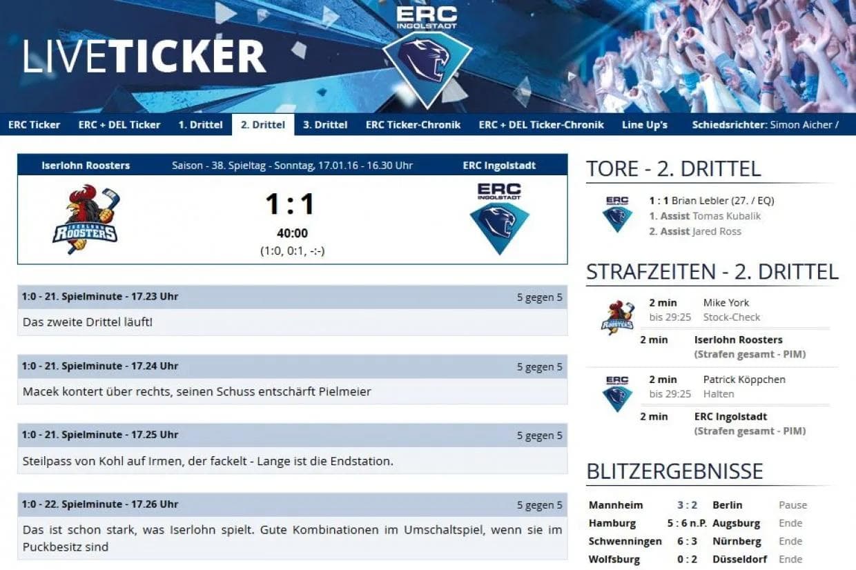 Der Liveticker ist über die ERC-Homepage zu erreichen.