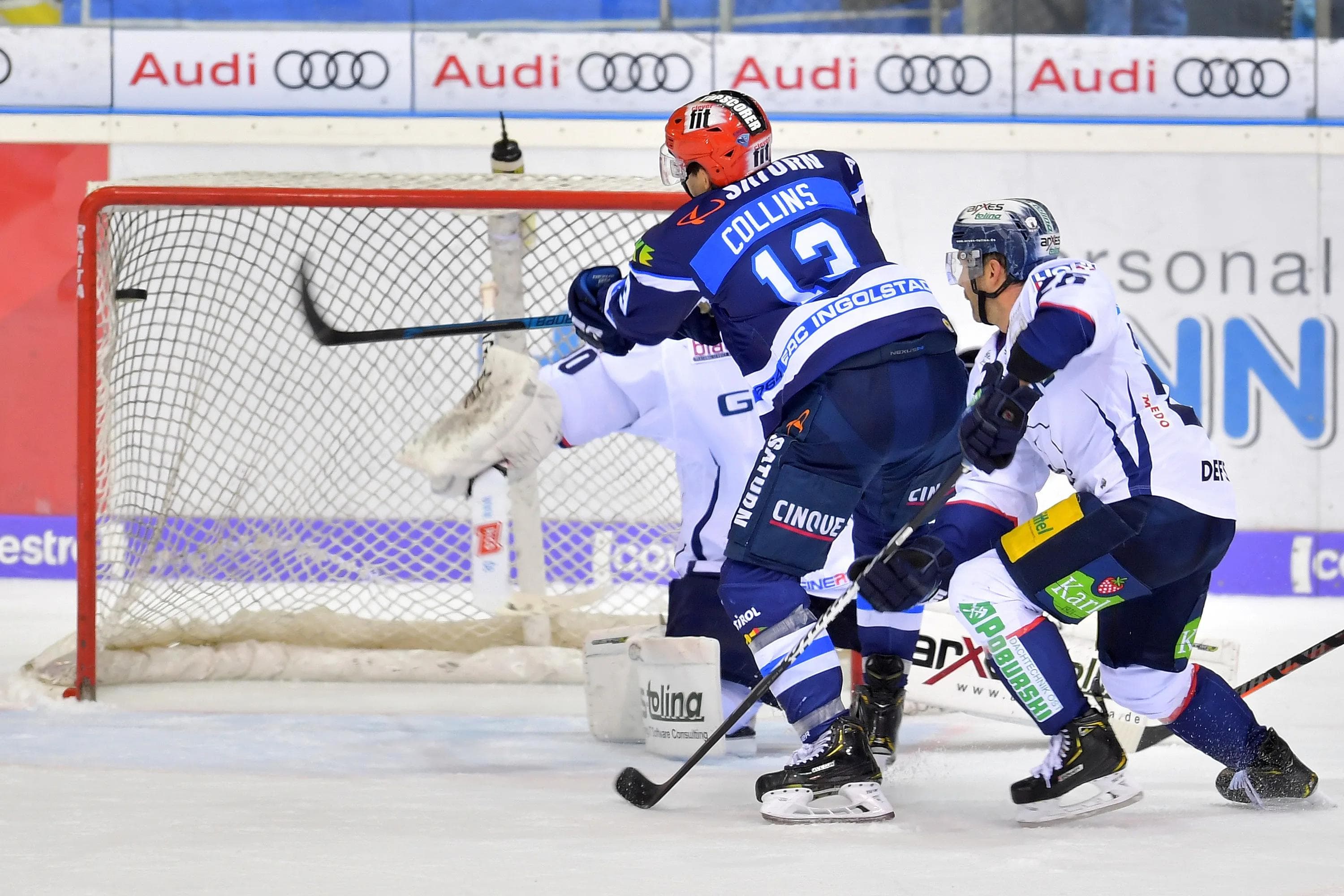 Die Panther empfangen am Freitagabend die Eisbären Berlin.
Foto: Johannes TRAUB / ST-Foto.de
