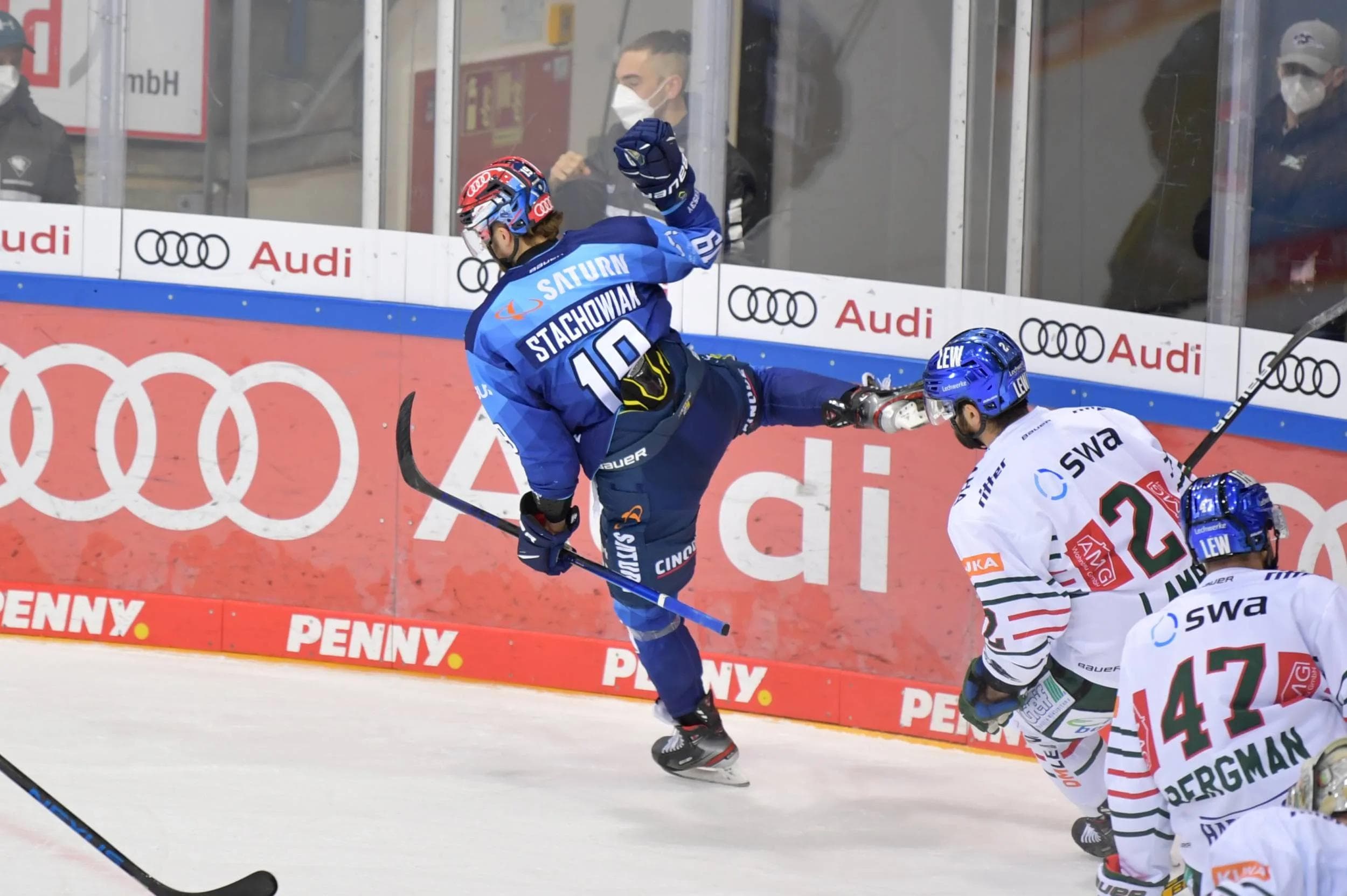 Wojciech Stachowiak erzielte sein erstes DEL-Tor.
Foto: Johannes Traub/JT-Presse.de