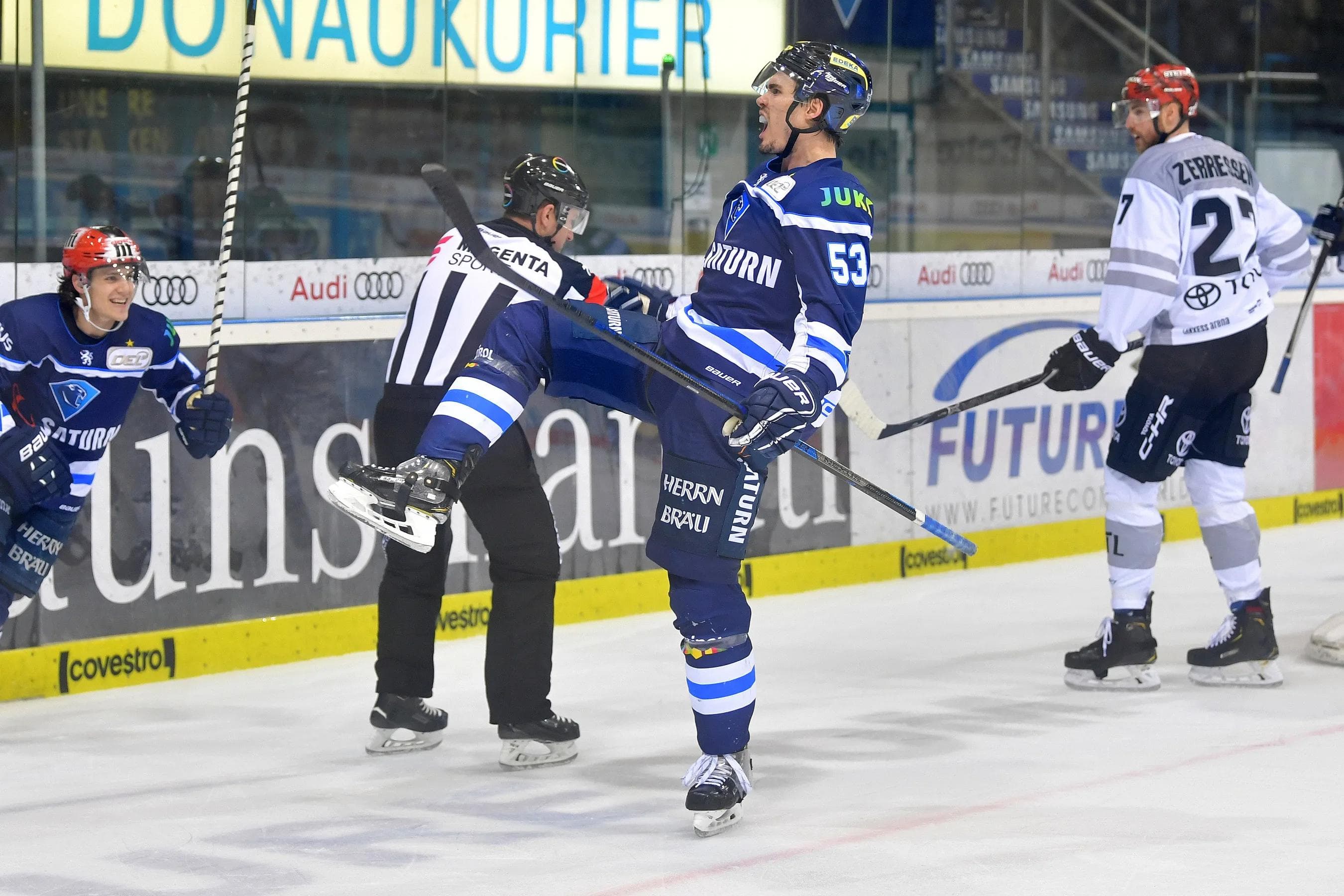 Brandon Mashinter schoss vier Tore in den Playoffs gegen Köln. 

Foto: J. Traub / st-foto.de