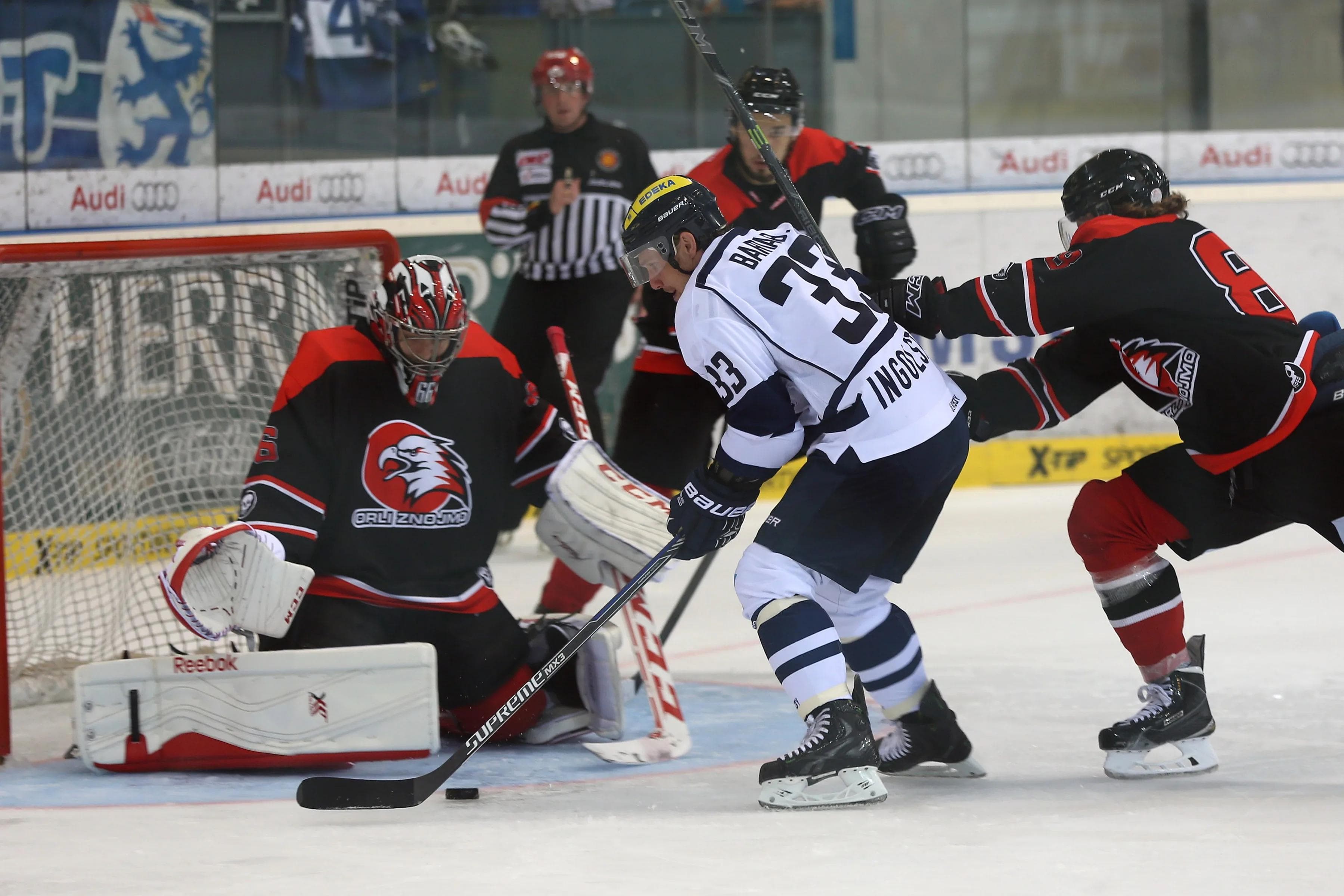 Björn Barta (hier im Test gegen Znojmo) hängt sich in jedem Spiel voll rein. Er freut sich auf die Champions Hockey League. Foto: Stefan Bösl / kbumm.de