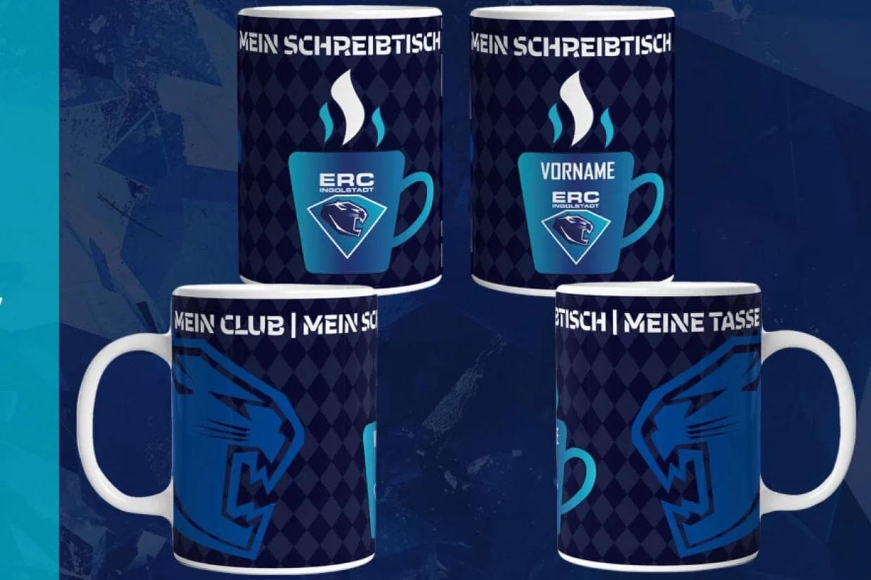 Die neue ERC-Tasse ab sofort im Onlineshop. Perfekt fürs Homeoffice.