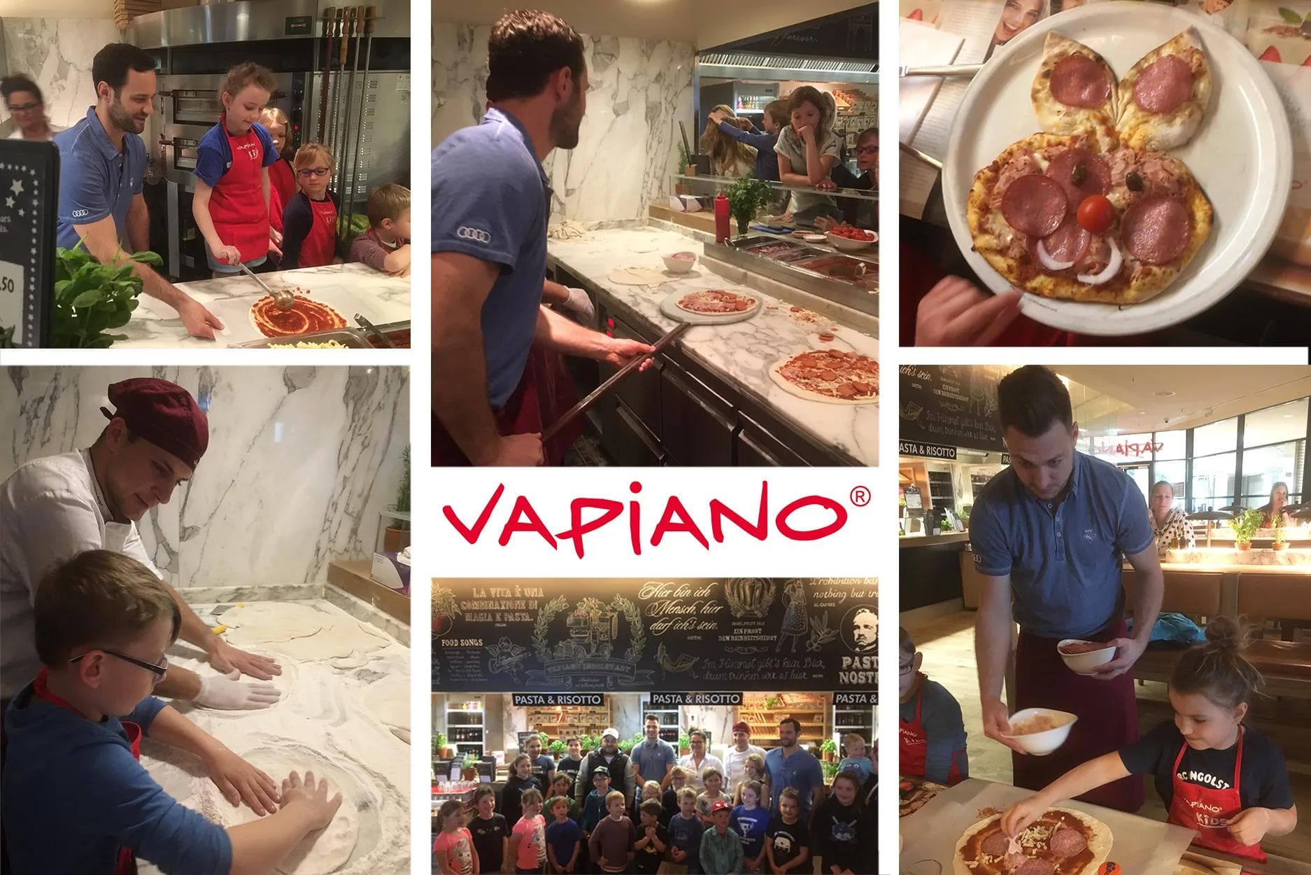Der Xaver Kids-Club besuchte mit David Elsner und Dustin Friesen das Vapiano.