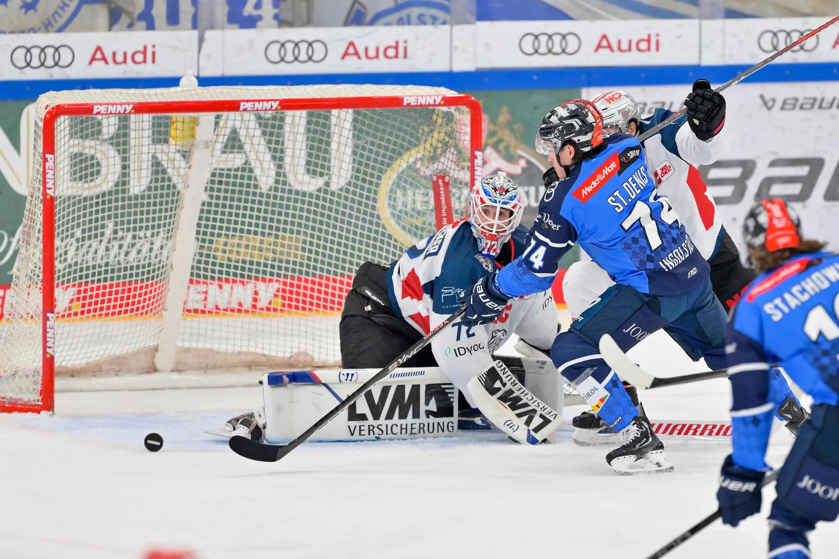 Travis St. Denis schnürte im ersten Saisonduell einen Doppelpack.
Foto: Johannes Traub/JT-Presse.de