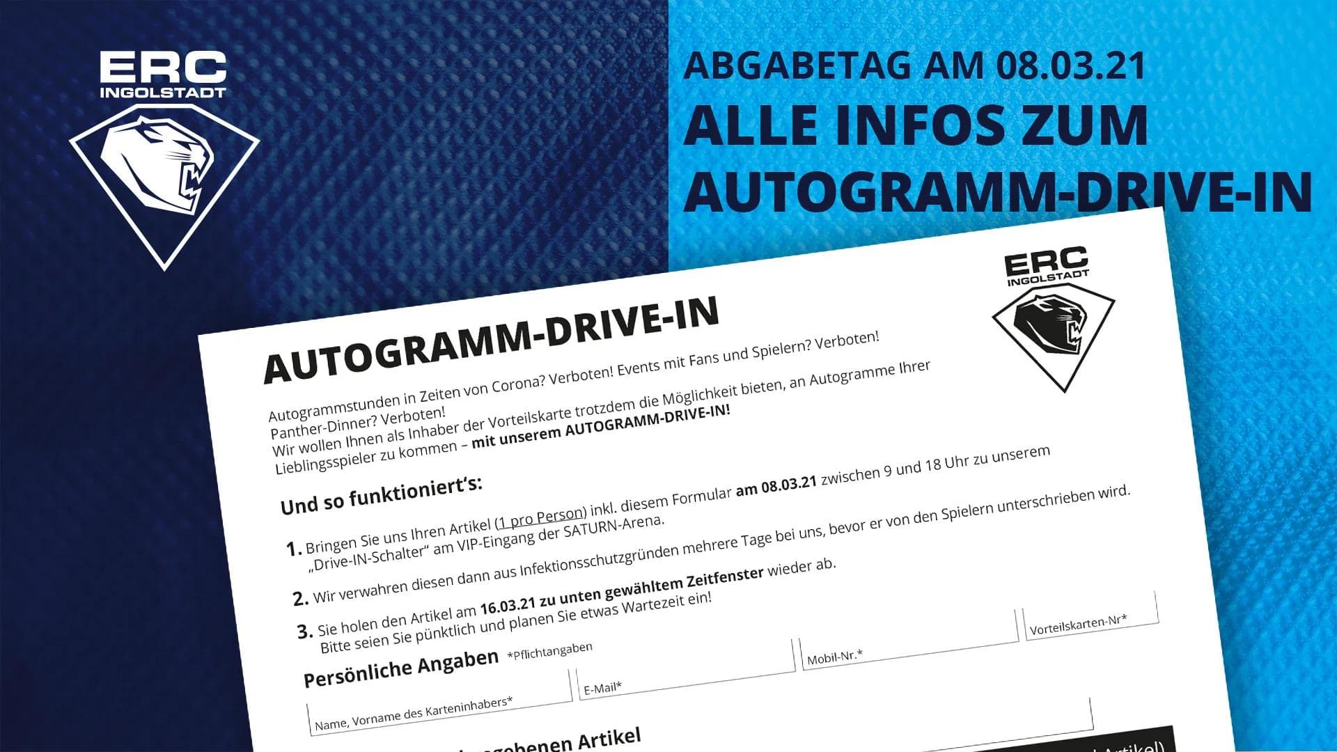 Am Montag ist der Abgabetermin für unseren Autogramm-Drive-IN.